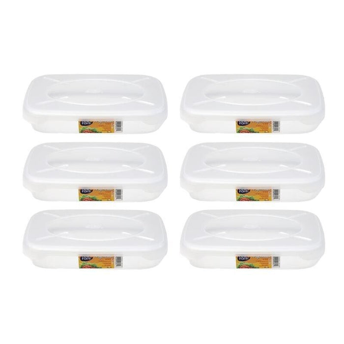 SET 6 CONTENITORI ERMETICI FRIGOBELLA RETTANGOLARI 1.15 LITRI