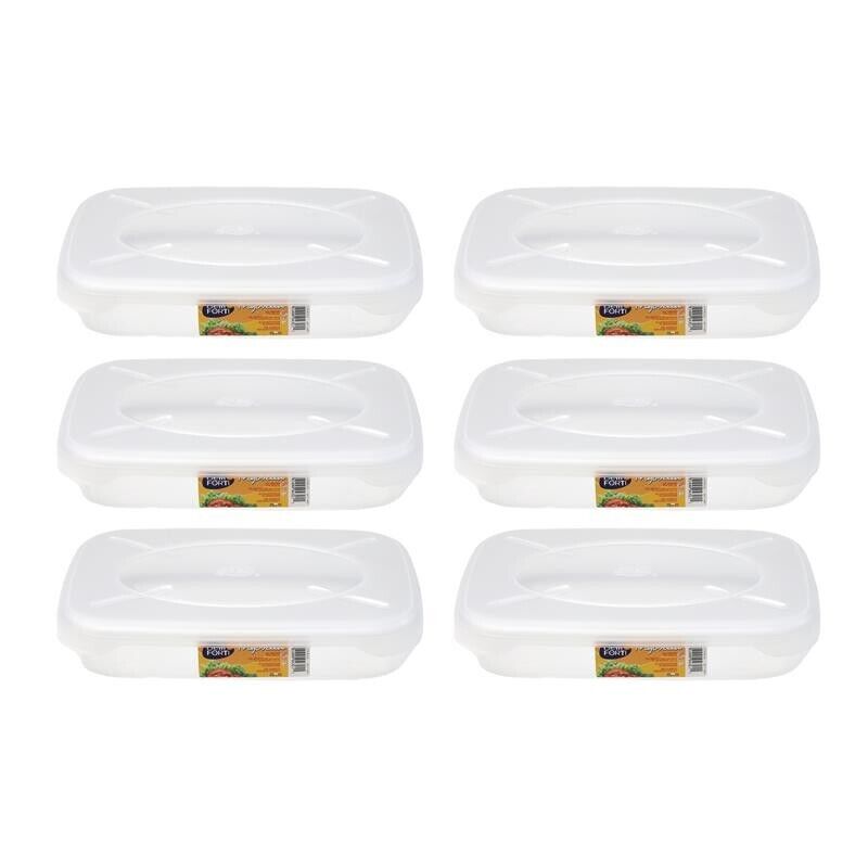 SET 6 CONTENITORI ERMETICI FRIGOBELLA RETTANGOLARI 1.15 LITRI