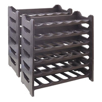 CANTINETTA PORTABOTTIGLIE IN PLASTICA MODULARE 72 BOTTIGLIE MARRONE