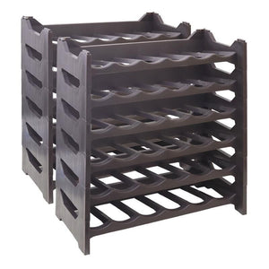 CANTINETTA PORTABOTTIGLIE IN PLASTICA MODULARE 72 BOTTIGLIE MARRONE