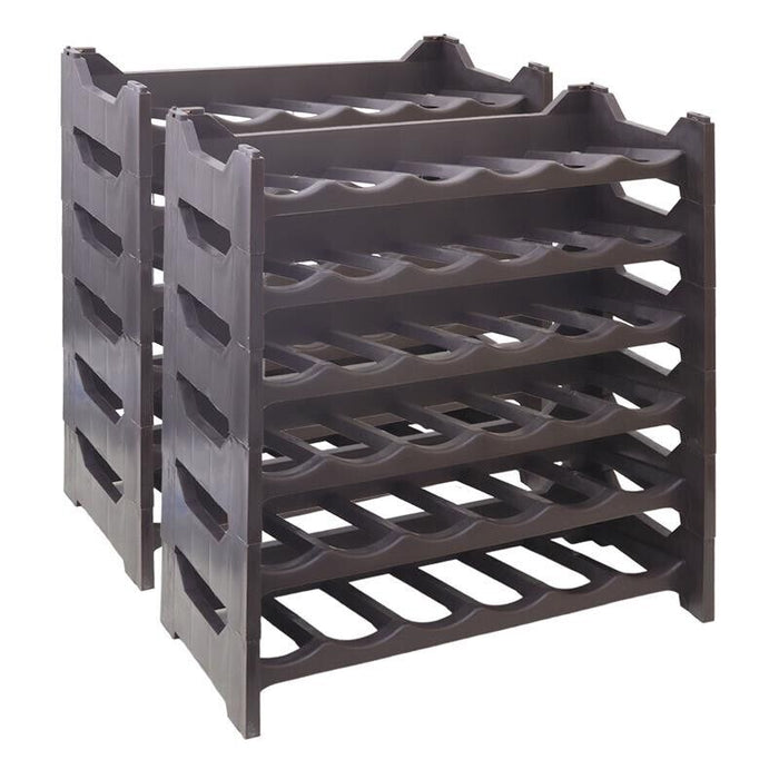 CANTINETTA PORTABOTTIGLIE IN PLASTICA MODULARE 72 BOTTIGLIE MARRONE