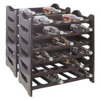 CANTINETTA PORTABOTTIGLIE IN PLASTICA MODULARE 72 BOTTIGLIE MARRONE