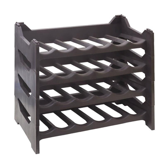 CANTINETTA PORTABOTTIGLIE IN PLASTICA MODULARE 24 BOTTIGLIE MARRONE