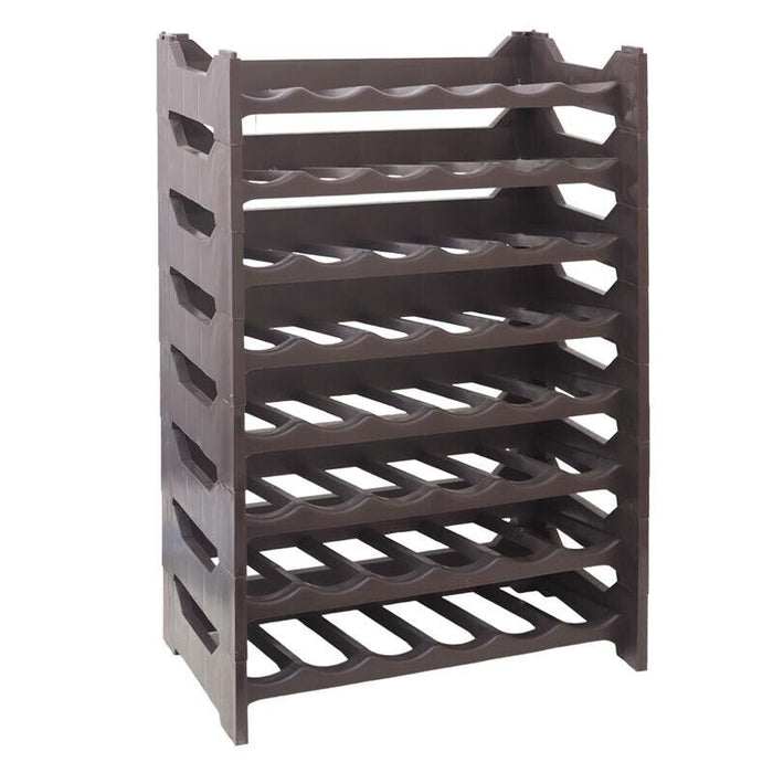 CANTINETTA PORTABOTTIGLIE IN PLASTICA MODULARE 48 BOTTIGLIE MARRONE