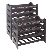 CANTINETTA PORTABOTTIGLIE IN PLASTICA MODULARE 60 BOTTIGLIE MARRONE