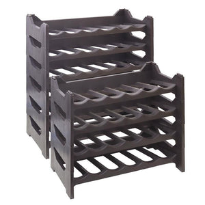 CANTINETTA PORTABOTTIGLIE IN PLASTICA MODULARE 60 BOTTIGLIE MARRONE