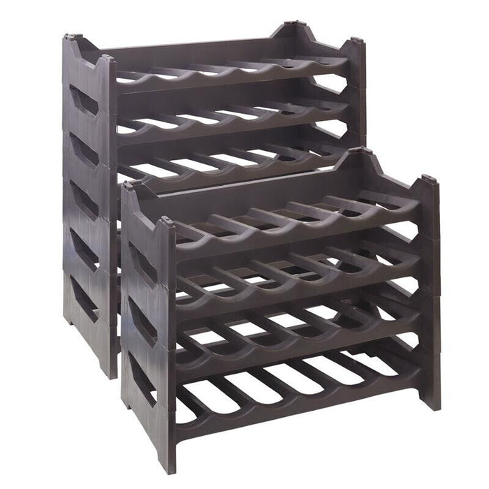 CANTINETTA PORTABOTTIGLIE IN PLASTICA MODULARE 60 BOTTIGLIE MARRONE