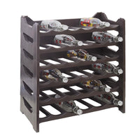 CANTINETTA PORTABOTTIGLIE IN PLASTICA MODULARE 36 BOTTIGLIE MARRONE