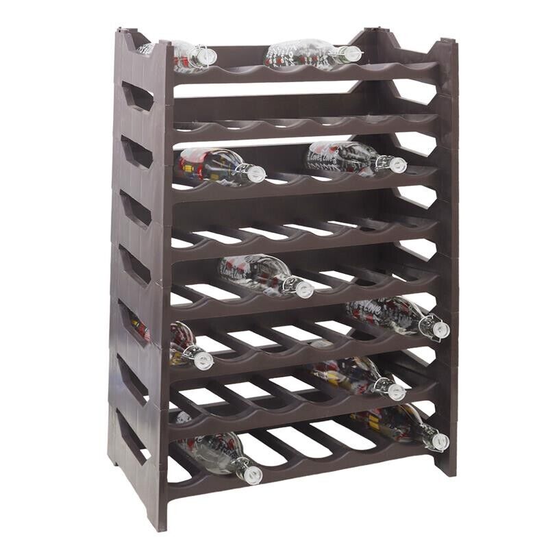 CANTINETTA PORTABOTTIGLIE IN PLASTICA MODULARE 48 BOTTIGLIE MARRONE