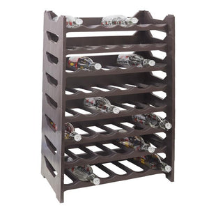 CANTINETTA PORTABOTTIGLIE IN PLASTICA MODULARE 48 BOTTIGLIE MARRONE