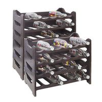 CANTINETTA PORTABOTTIGLIE IN PLASTICA MODULARE 60 BOTTIGLIE MARRONE