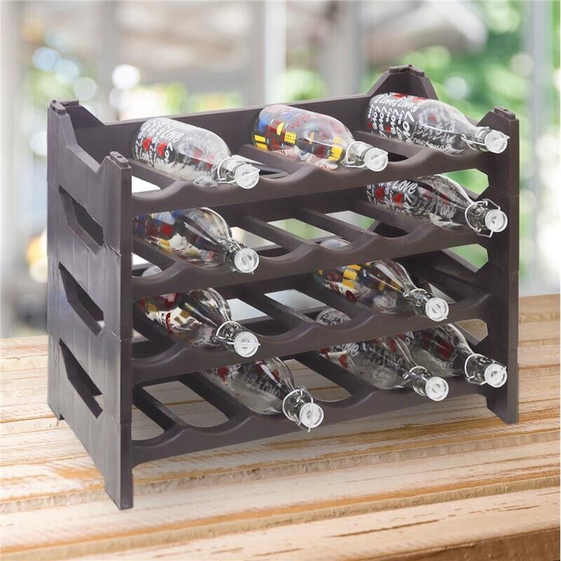 CANTINETTA PORTABOTTIGLIE IN PLASTICA MODULARE 24 BOTTIGLIE MARRONE