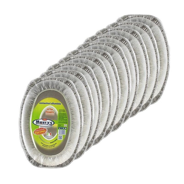 MAURY'S SET DA 10 VASSOI PICCOLI DA PORTATA IN ALLUMINIO 35 X 25 CM
