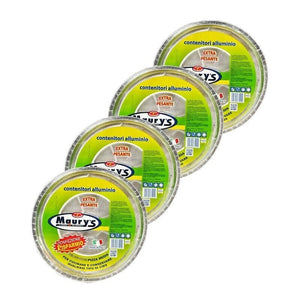 MAURY'S SET 4 CONTENITORI ROTONDI PER PIZZA IN ALLUMINIO EXTRA PESANTE
