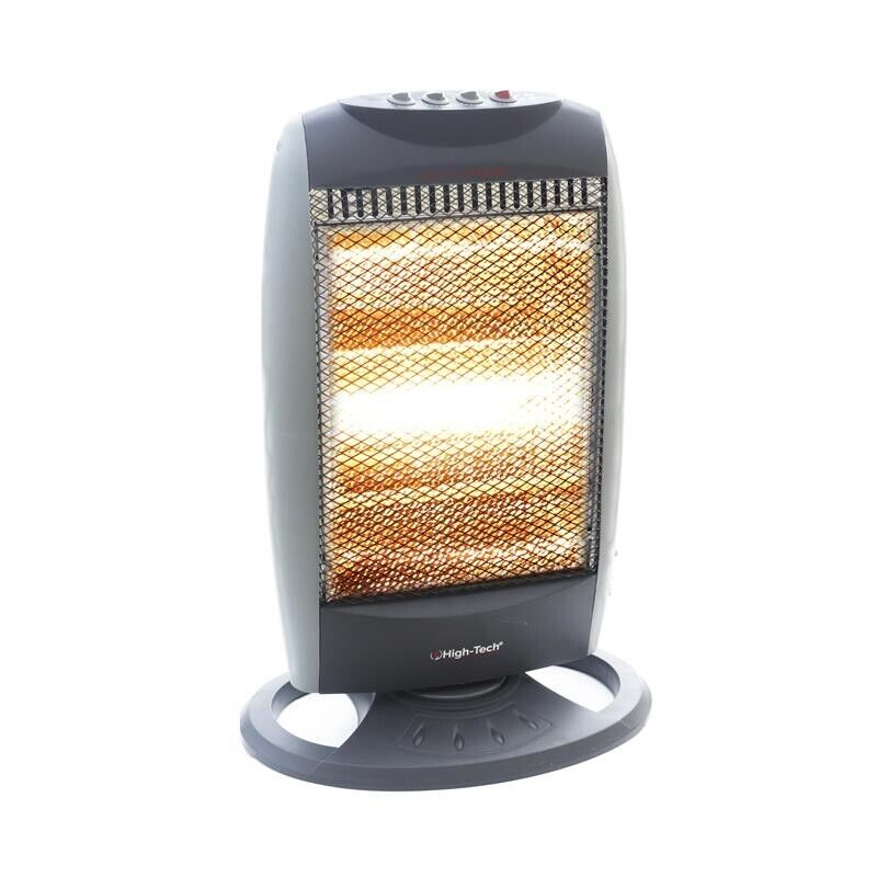 HIGH-TECH STUFA ALOGENA 400-800-1200 W 3 LIVELLI DI POTENZA SPEGNIMENTO AUTOMATICO RUOTA IN 2 DIREZIONI