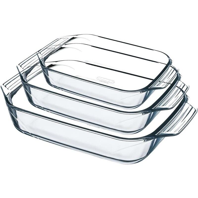SET 3 TEGLIE PYREX TEGAME RETTANGOLARE PICCOLA MEDIA E GRANDE