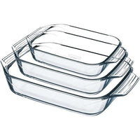 SET 3 TEGLIE PYREX TEGAME RETTANGOLARE PICCOLA MEDIA E GRANDE