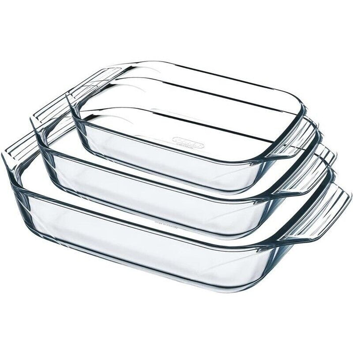 SET 3 TEGLIE PYREX TEGAME RETTANGOLARE PICCOLA MEDIA E GRANDE