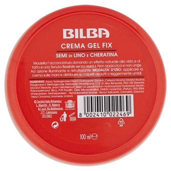 BILBA CREMA GEL FIX FISSAGGIO CAPELLI SEMI DI LINO E CHERATINA 100ML
