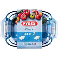 PYREX SET 2 TEGAMI RETTANGOLARI 34 X 22 E 30 X 19 CM
