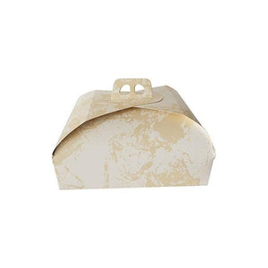 SCATOLA PORTA TORTE EASY BAKE BIANCA E ORO 36 X 36 CM