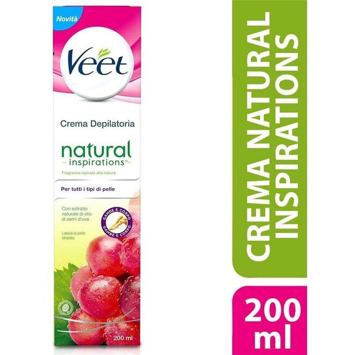 VEET CREMA DEPILATORIA CORPO 200 ML NATURAL OLIO SEMI D'UVA