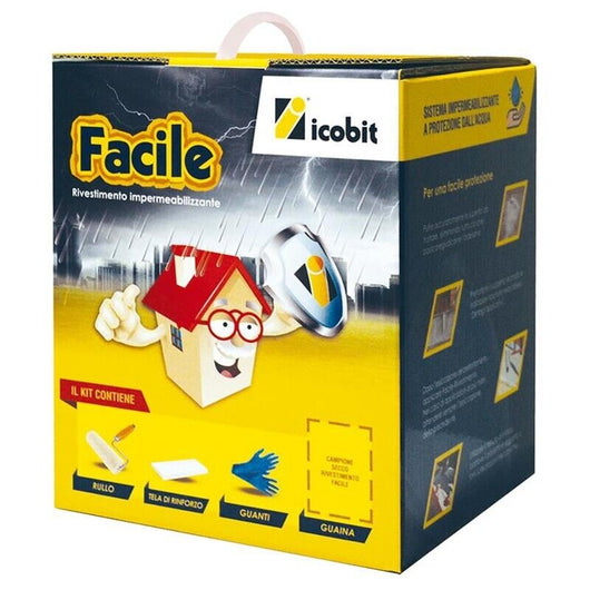 FACILE IMPERMEABILIZZANTE IN KIT ICOBIT RIVESTIMENTO MONOCOMPONENTE 3 KG GRIGIO