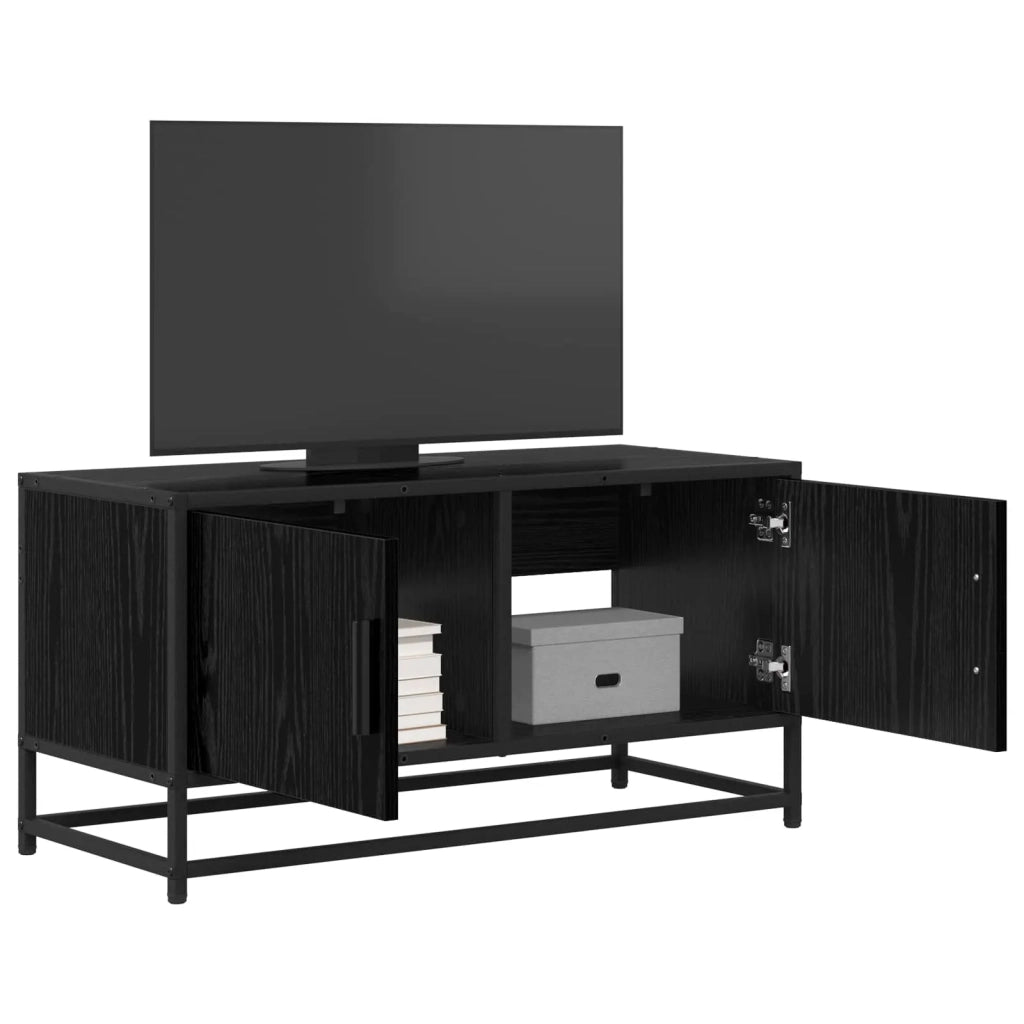 Mobile TV 80 x 34,5 x 40 cm Rovere Nero Legno ingegnerizzato 8010951