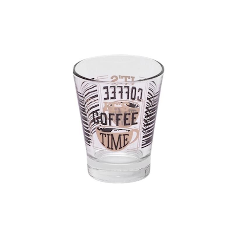 MAURY'S COFFEE TIME 12 BICCHIERI IN VETRO DA CAFFÈ CON DISEGNO ASSORTITO