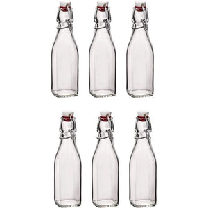 SET 6 BOTTIGLIE IN VETRO SWING CON TAPPO A CHIUSURA ERMETICA 0.250 LT