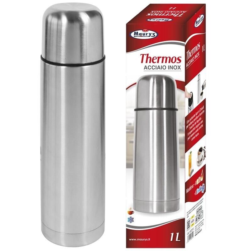 MAURY'S THERMOS PER BEVANDE IN ACCIAIO INOX CONFEZIONE DA 1 LT
