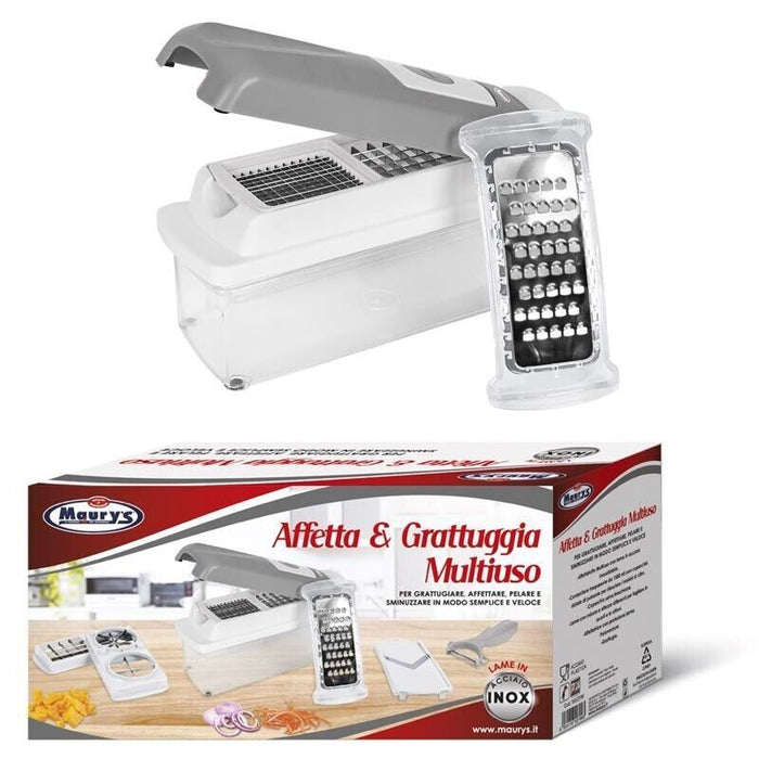 MAURY'S AFFETTA & GRATTUGIA MULTIUSO CON LAME IN ACCIAIO