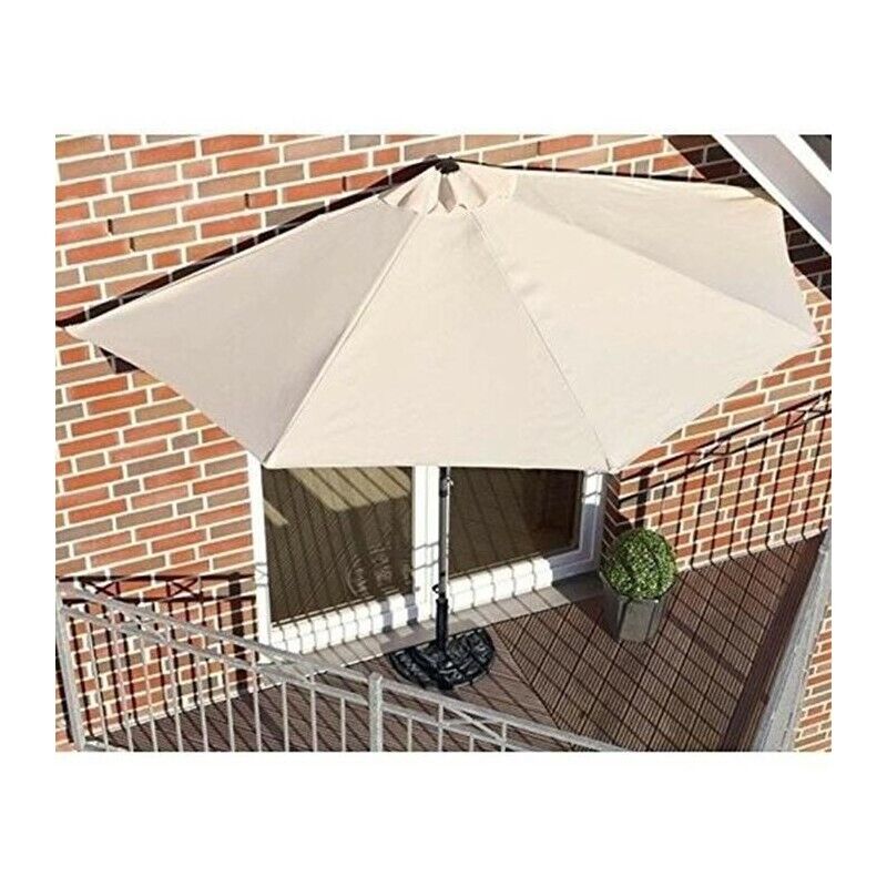 OMBRELLONE MEZZALUNA DA MURO IN ALLUMINIO COLORE GIALLO 300 X 150 X H 250 CM