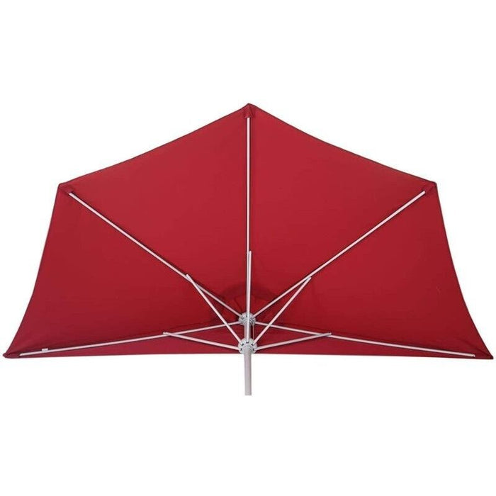OMBRELLONE MEZZALUNA DA MURO IN ALLUMINIO COLORE BORDEAUX 300 X 150 X H 250 CM
