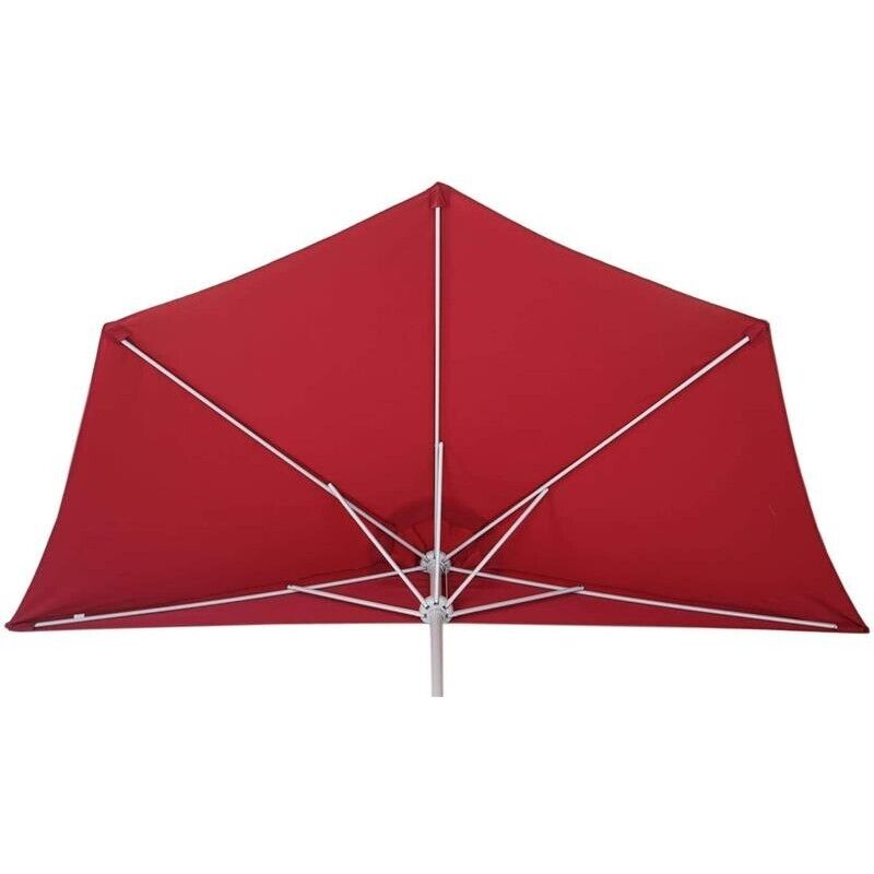 OMBRELLONE MEZZALUNA DA MURO IN ALLUMINIO COLORE BORDEAUX 300 X 150 X H 250 CM