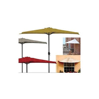 OMBRELLONE MEZZALUNA DA MURO IN ALLUMINIO COLORE BORDEAUX 300 X 150 X H 250 CM