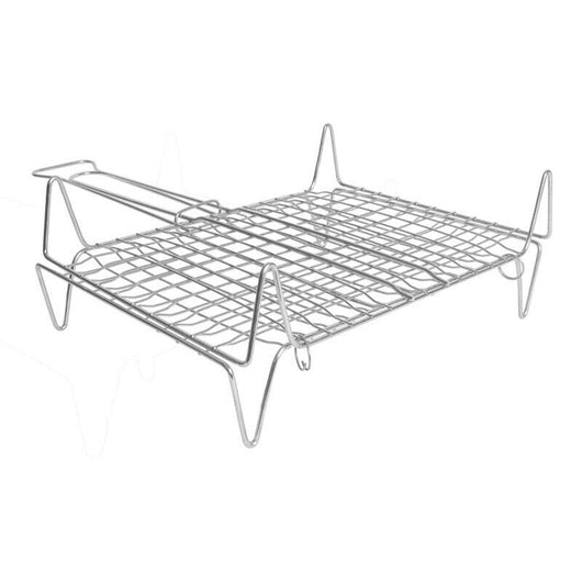 GRATICOLA BOMBATA 35 X 40 CM IN ACCIAIO CON MANICO E PIEDINI DI H 7 CM