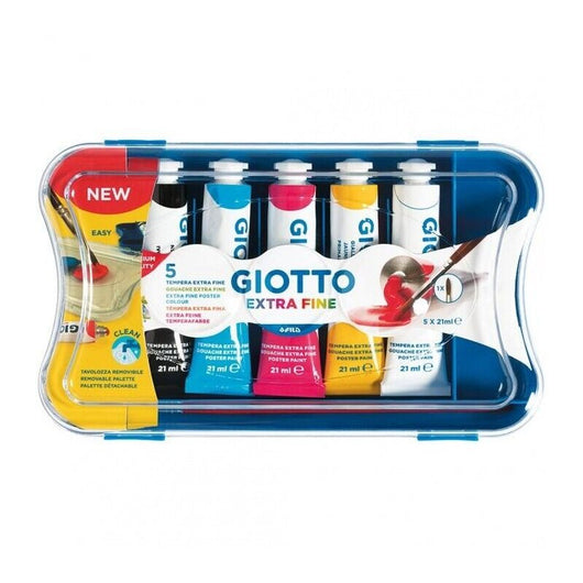 GIOTTO COLORI A TEMPERA PRIMARI IN TUBO 21 ML 5 COLORI ASSORTITI