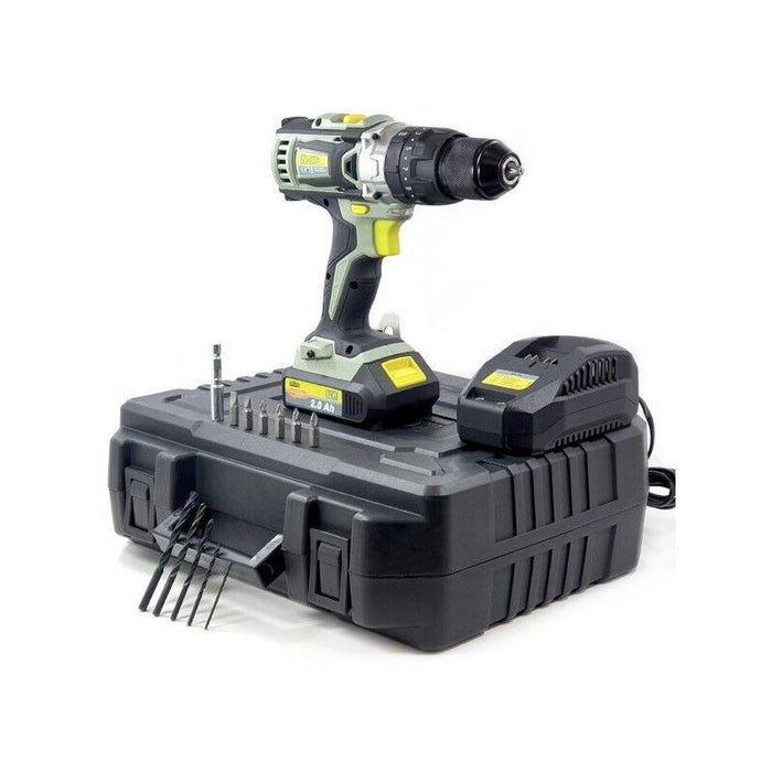 KIT VALIGETTA TRAPANO AVVITATORE KOMBO PRO BATTERIA 20 VOLT 2AH + 13 ACCESSORI