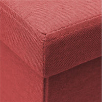 POUF LEA QUADRATO 38 X 38 CM IN COLORE BORDEAUX EFFETTO TESSUTO