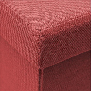 POUF LEA QUADRATO 38 X 38 CM IN COLORE BORDEAUX EFFETTO TESSUTO