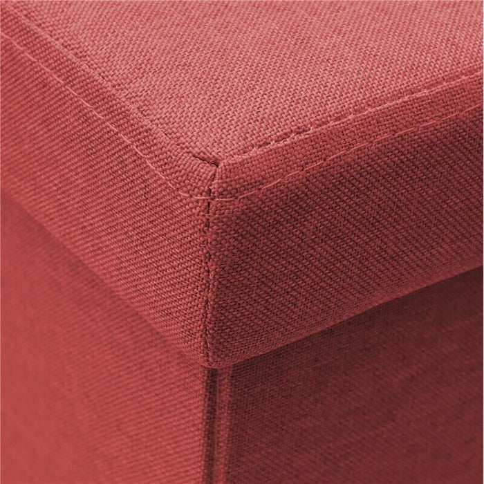 POUF LEA QUADRATO 38 X 38 CM IN COLORE BORDEAUX EFFETTO TESSUTO