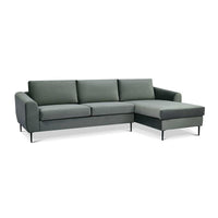 DIVANO CON CHAISE LONGUE GREGORY IN COLORE GRIGIO