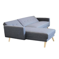 DIVANO LETTO ARTHUR CON CHAISE LONGUE GRIGIO SCURO MELANGE 176 X 84 X H 84 CM