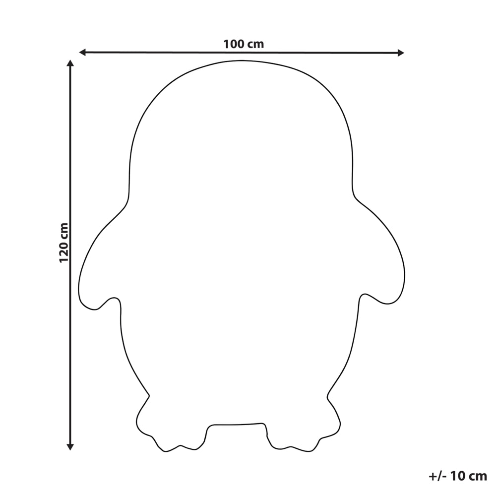 Tappeto per bambini taftato in cotone grigio 100 x 120 cm a forma di pinguino
