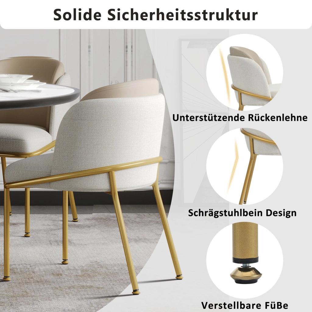 SEDIA da pranzo minimalista Beige in metallo e legno