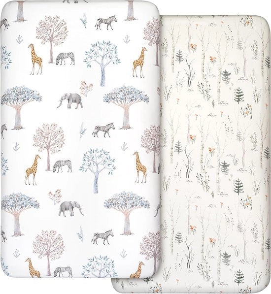 Set di 2 Jersey Coperte per Culla, 100% Microfibra, Respirante, 120 x 60 cm, Öko-Tex100, Comodo e Leggero Copertone per Culla per Bambini