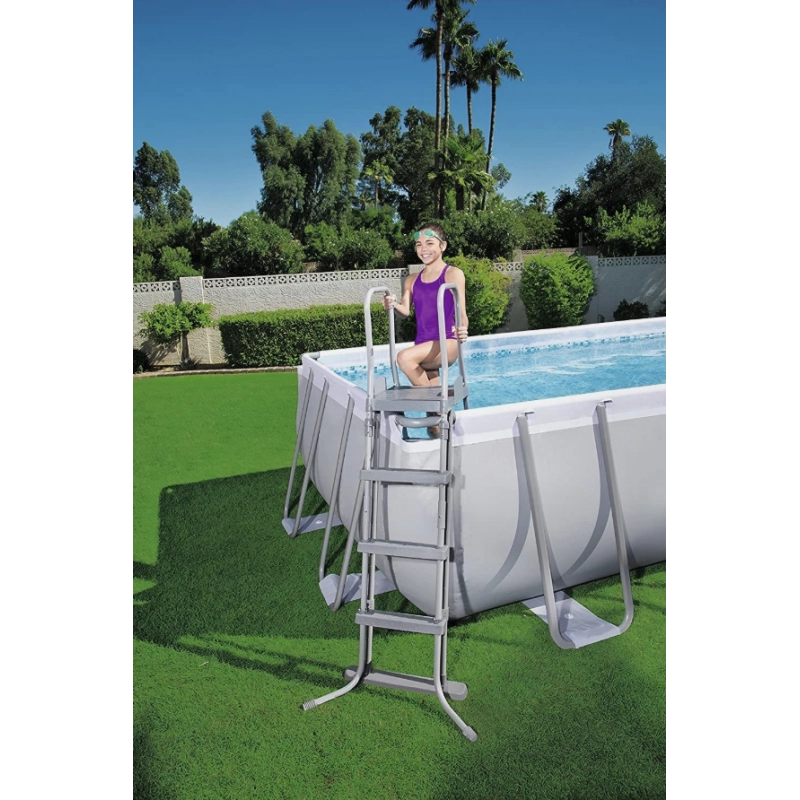 Piscina fuori terra rettangolare con filtro a cartuccia e ChemConnect, 412x201x122 cm con scaletta - Bestway