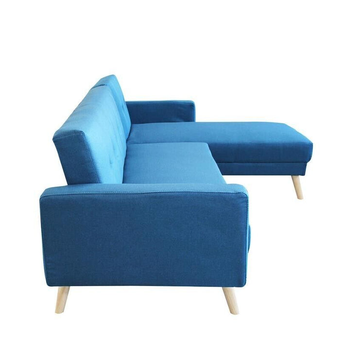 DIVANO LETTO ARTHUR CON CHAISE LONGUE BLU MELANGE 176 X 84 X H 84 CM