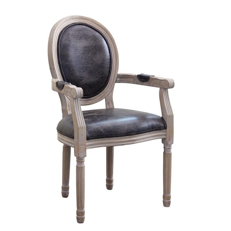 POLTRONA CONSTANCE IN ECOPELLE NERA DAL DESIGN VINTAGE